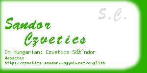sandor czvetics business card